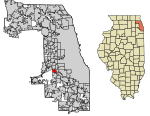 Cook County Illinois Incorporated and Unincorporated areas Hickory Hills Highlighted